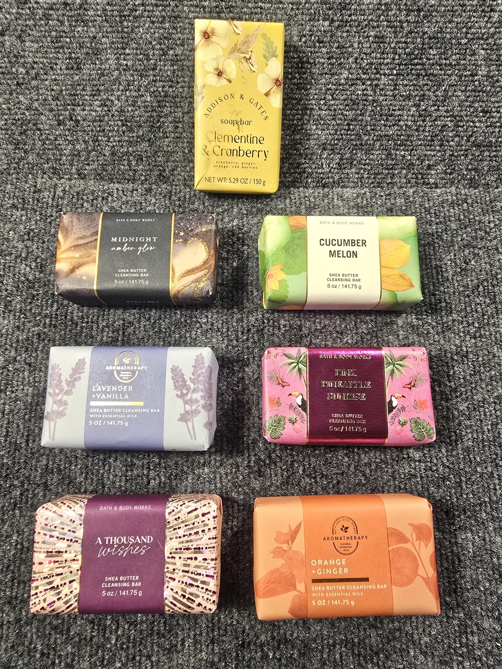 5 New Bath & Body Works Different Scents Cleansing Bars. 1 Addison & Gates Bar